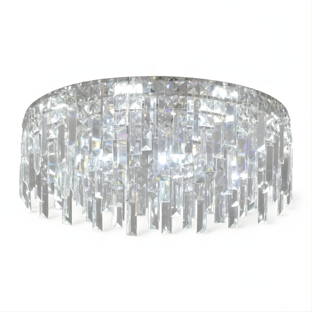 Lustre Salle de bain Rond Crystal Argent