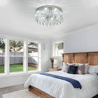 Lustre Salle de bain Rond Crystal Argent