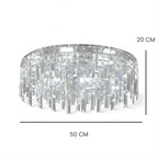 Lustre Salle de bain Rond Crystal Argent