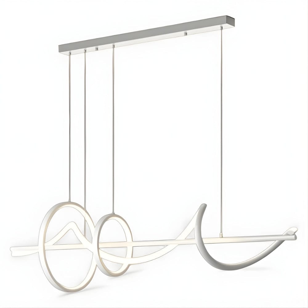 Lustre Salon Anneaux Blanc Blanc