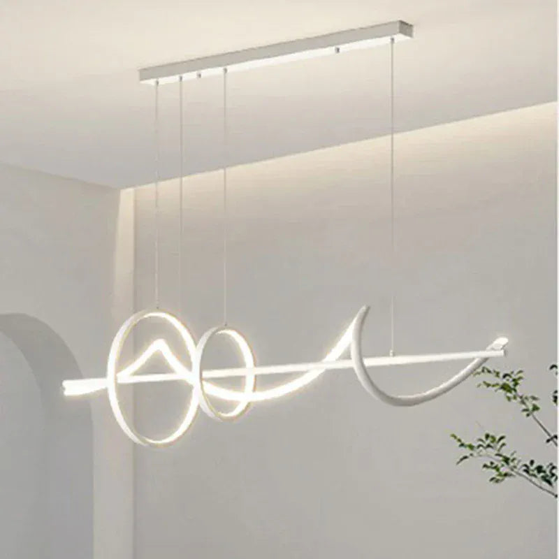 Lustre Salon Anneaux Blanc Blanc