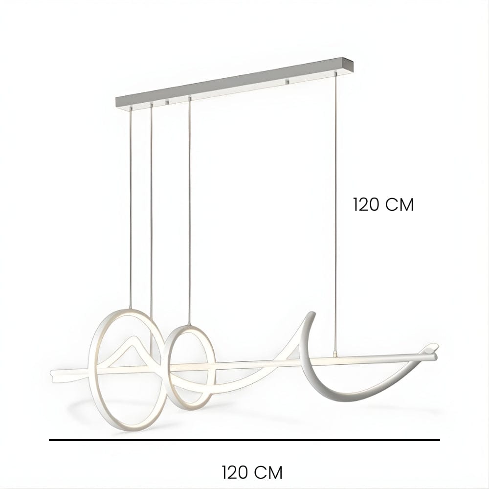 Lustre Salon Anneaux Blanc Blanc