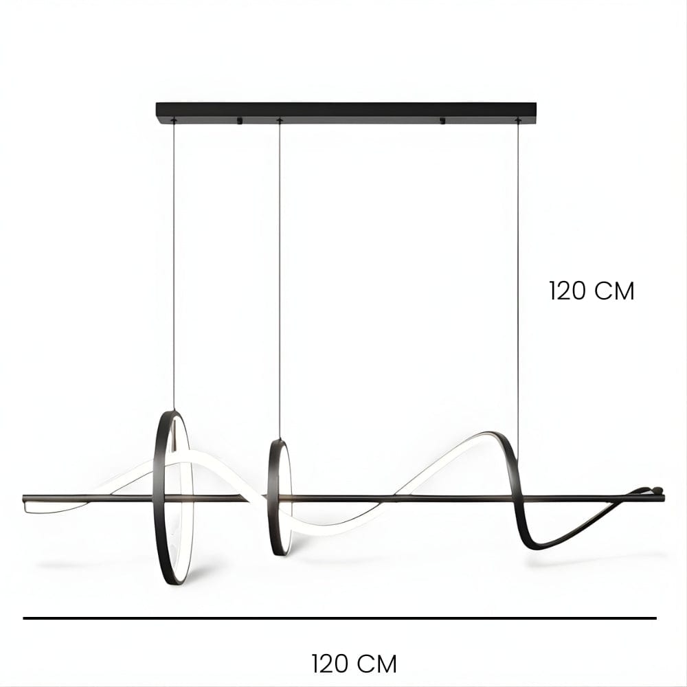 Lustre Salon Anneaux Noir Noir