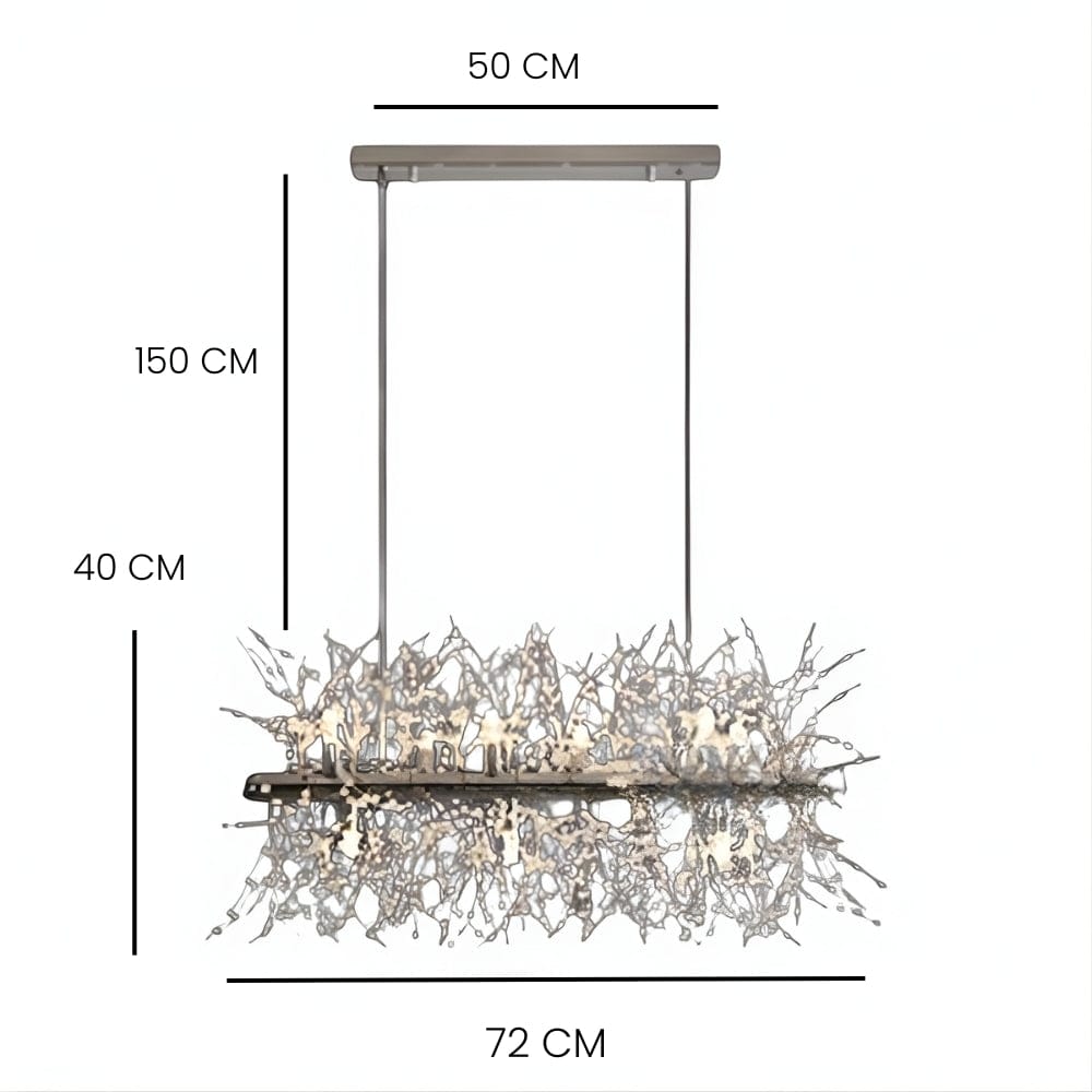 Lustre Salon Branche Cristal Argent