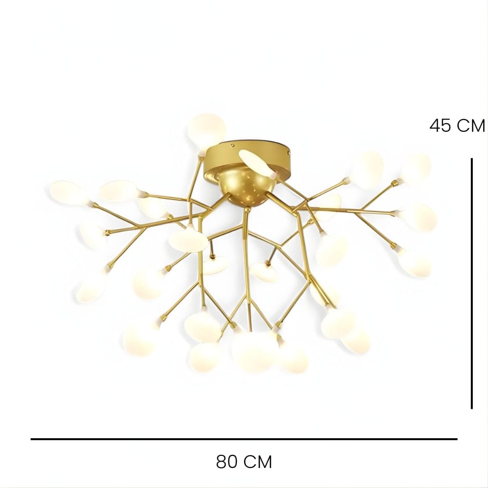 Lustre Salon Branche Doree Dorée