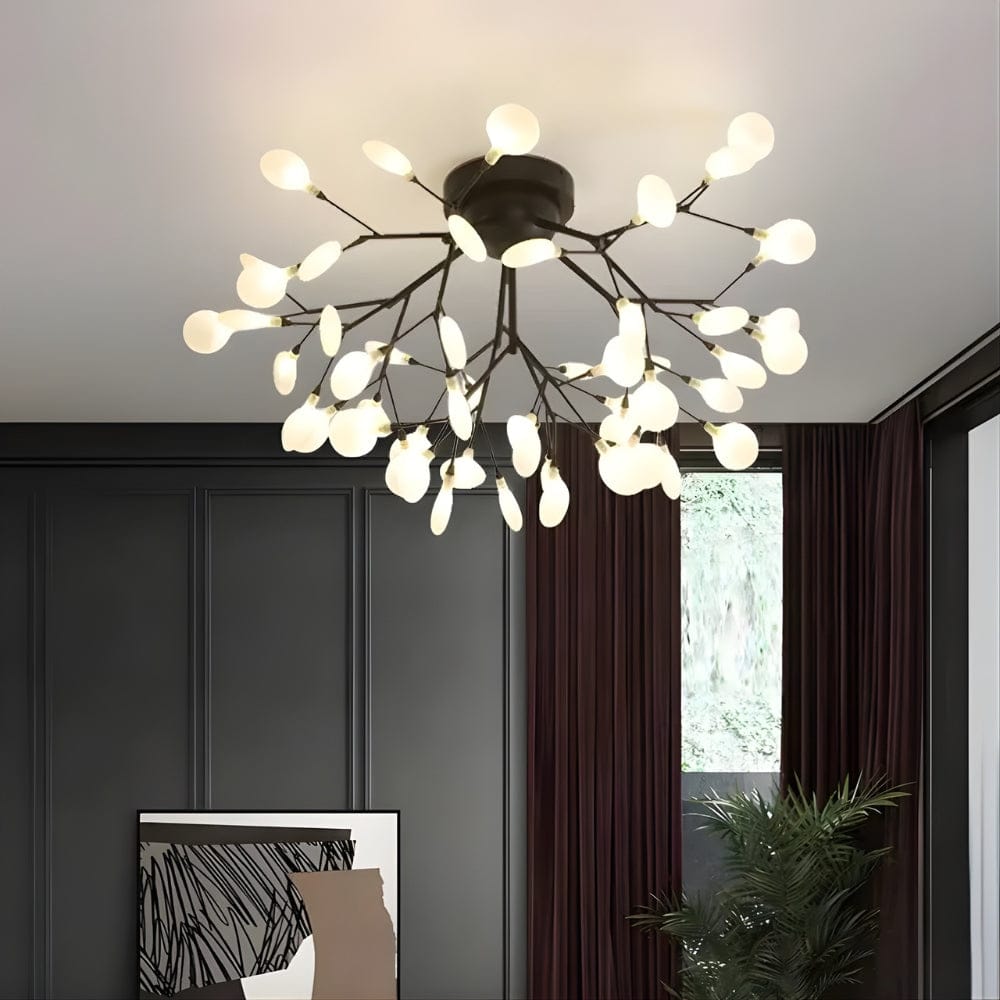 Lustre Salon Branche Noir Noir Image