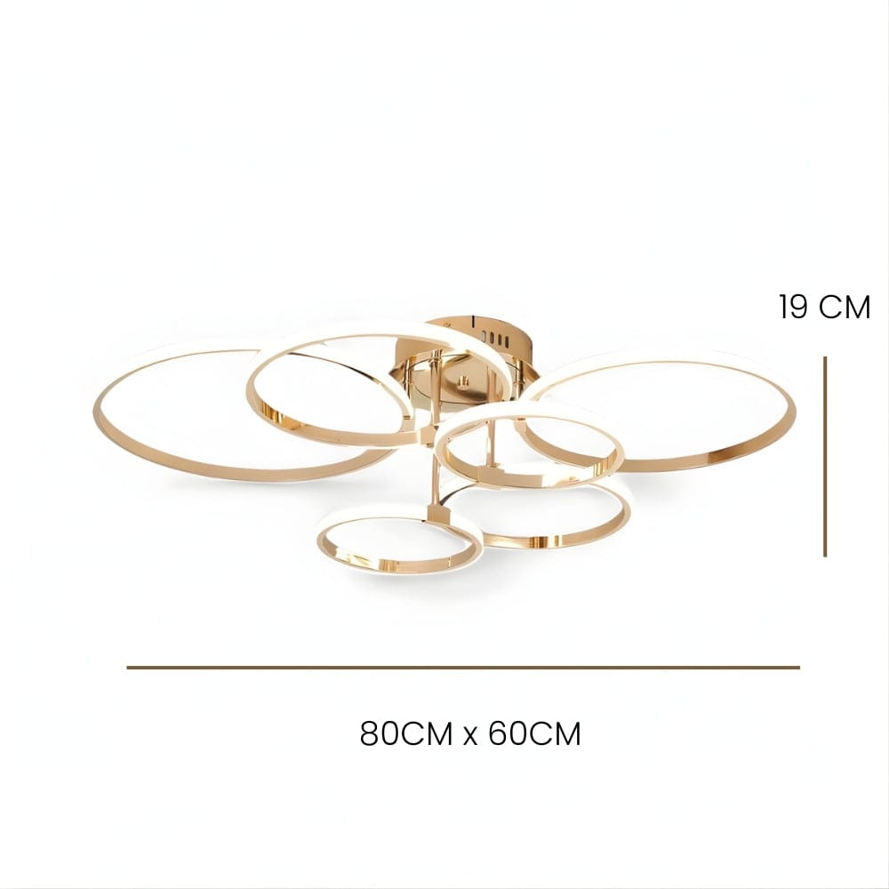 Lustre Salon Cercle Doree Dorée