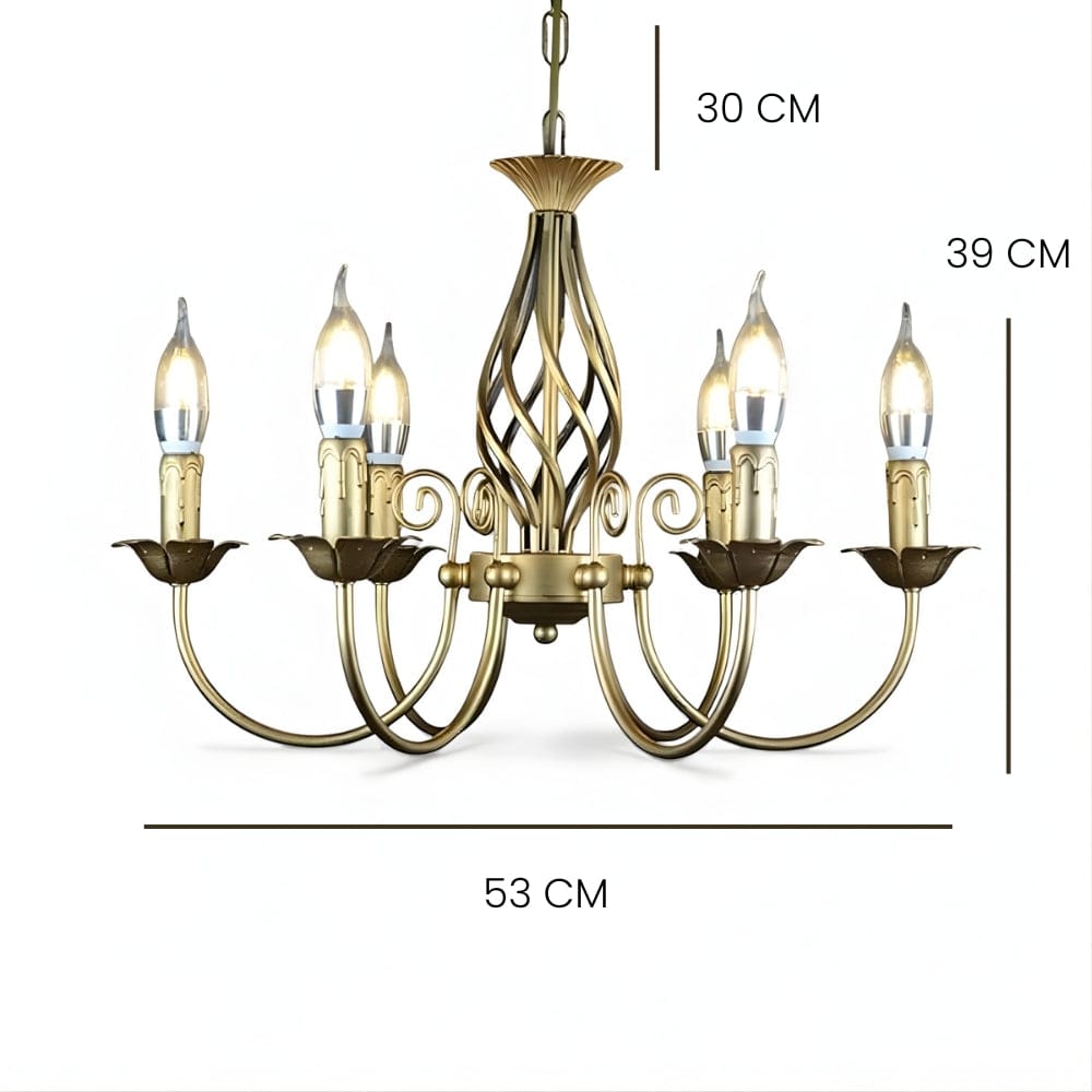 Lustre Salon Chandelier Dorée