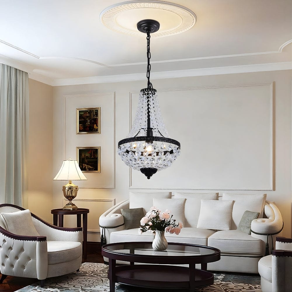 Lustre Salon Chandelier Crystal Noir
