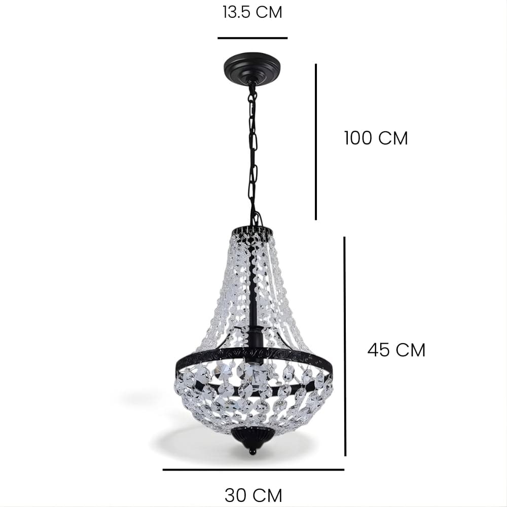 Lustre Salon Chandelier Crystal Noir