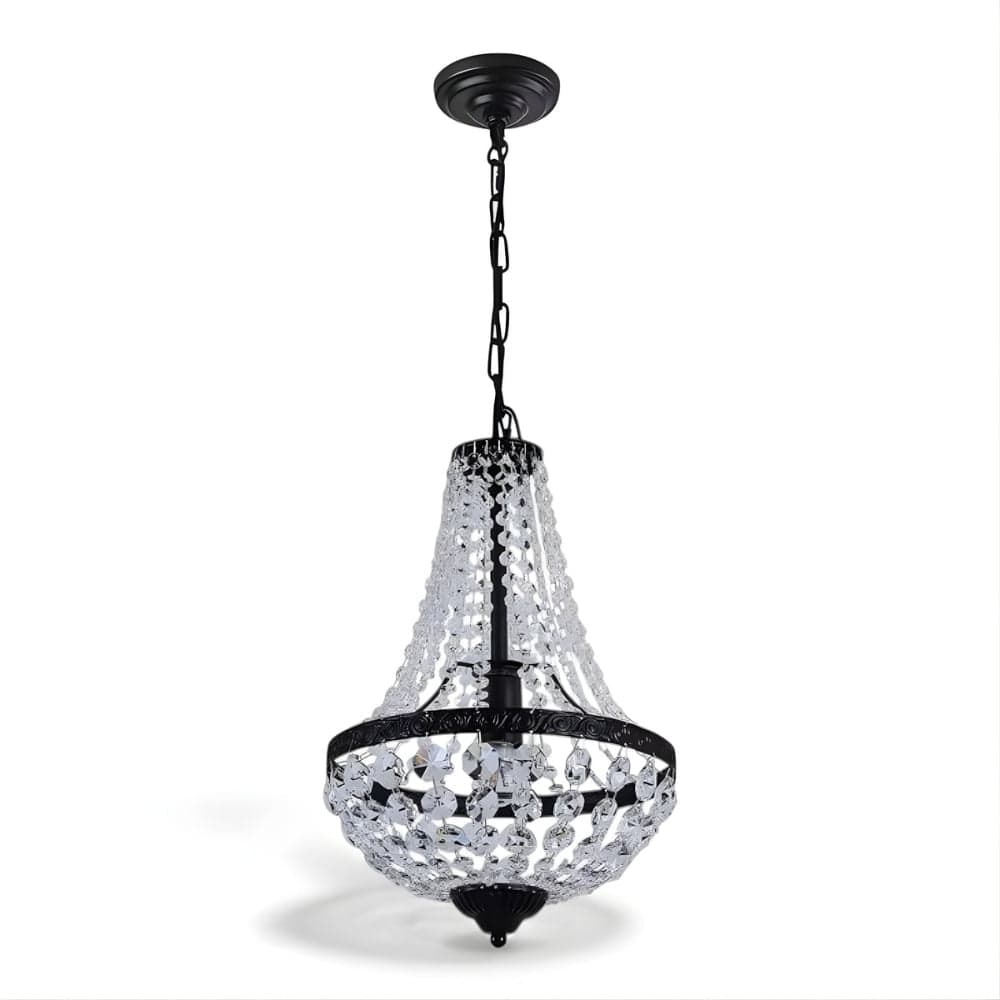 Lustre Salon Chandelier Crystal Noir