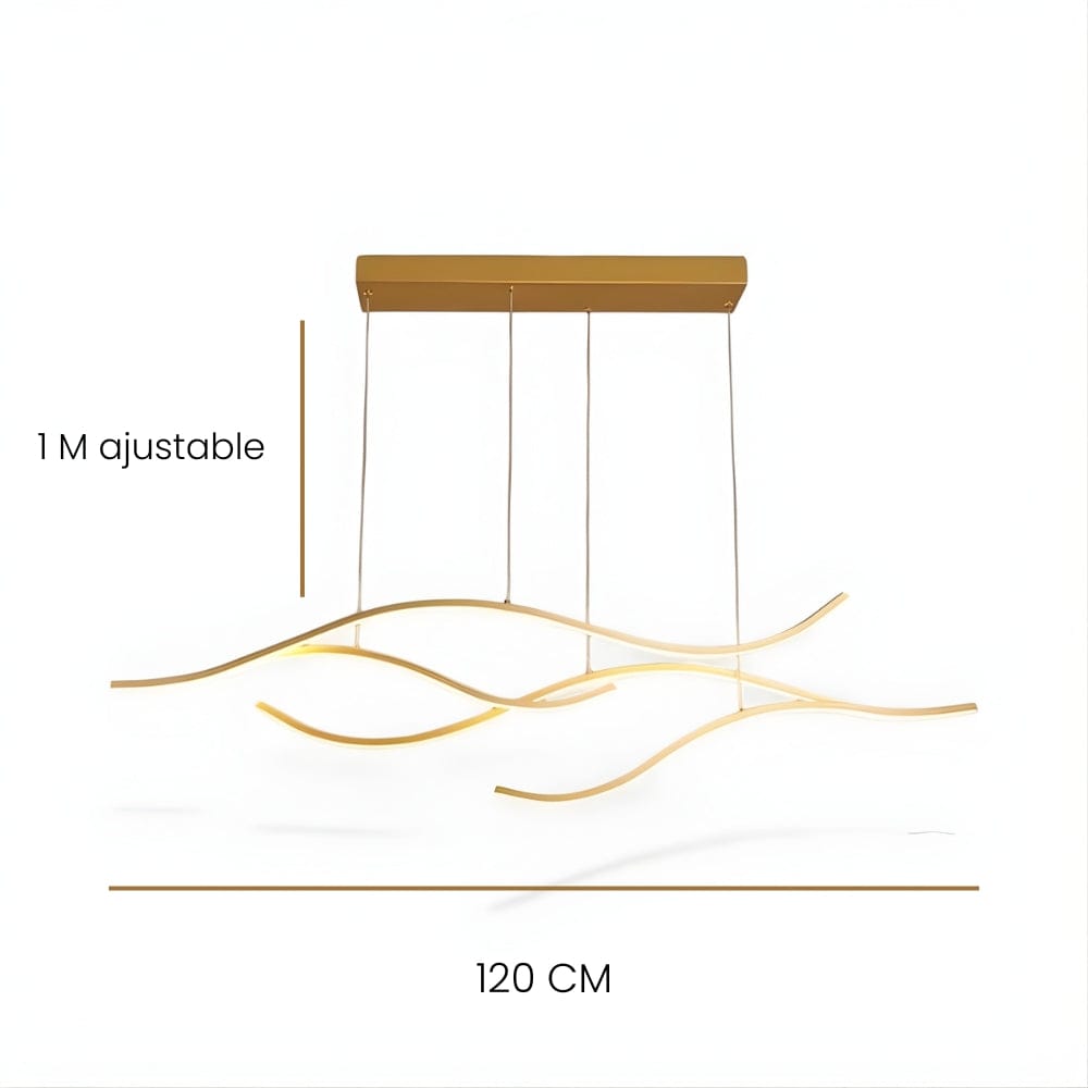 Lustre Salon Double Ruban Doree Dorée