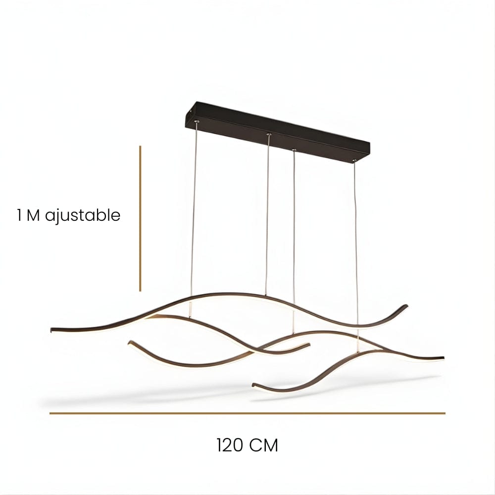 Lustre Salon Double Ruban Noir Noir