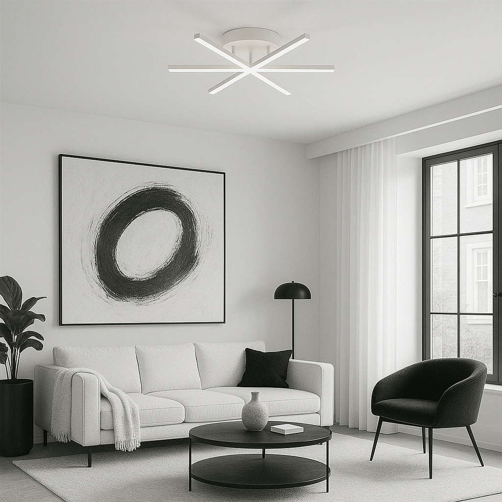 Lustre Salon Etoile Blanc Blanc