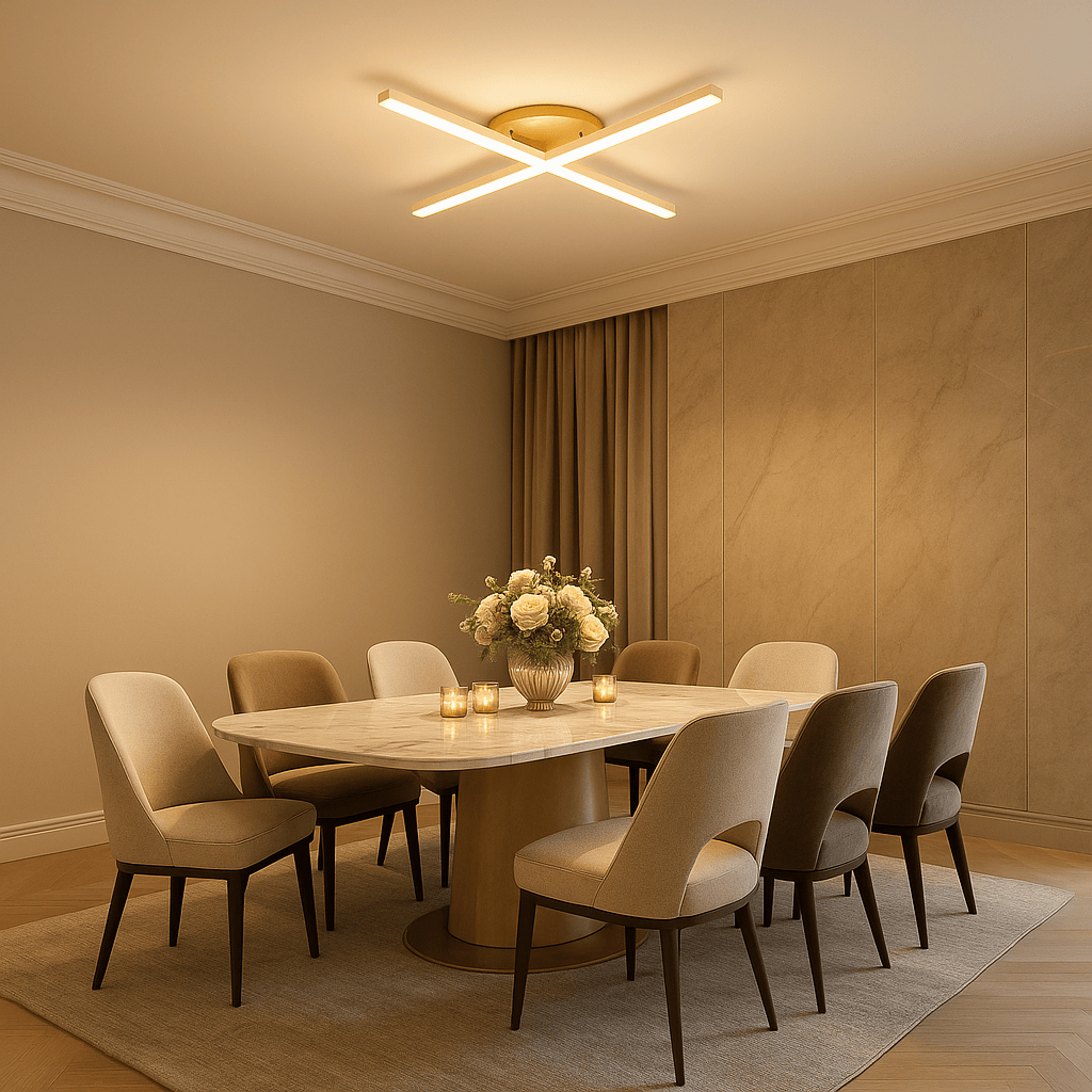 Lustre Salon Etoile Doree Dorée