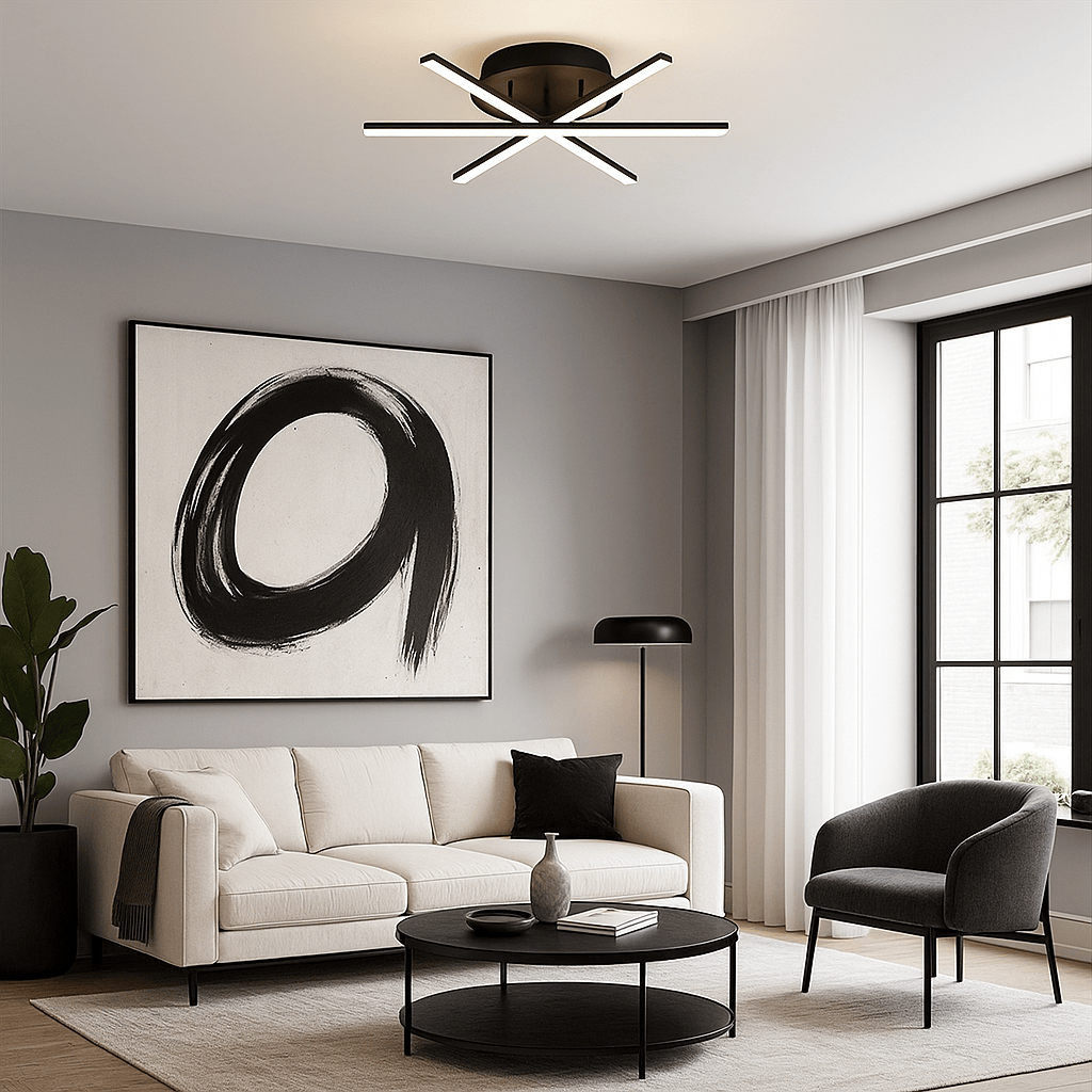 Lustre Salon Etoile Noir Noir Image