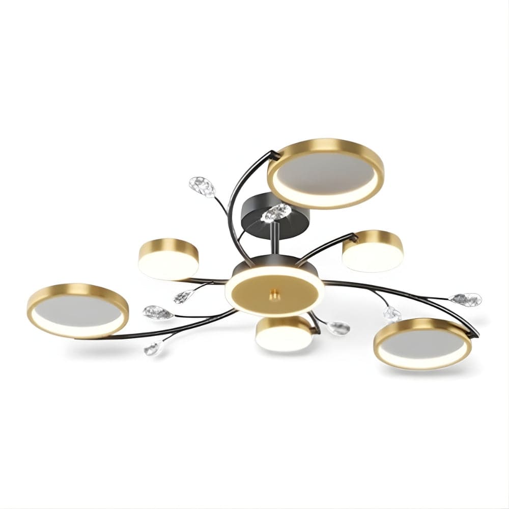 Lustre Salon Fleur Dorée