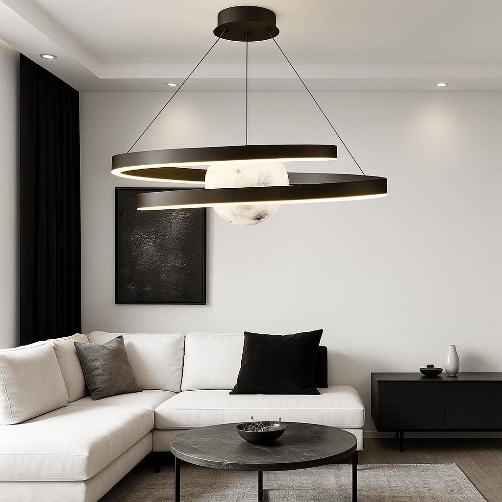 Lustre Salon Lune Noir Noir Image