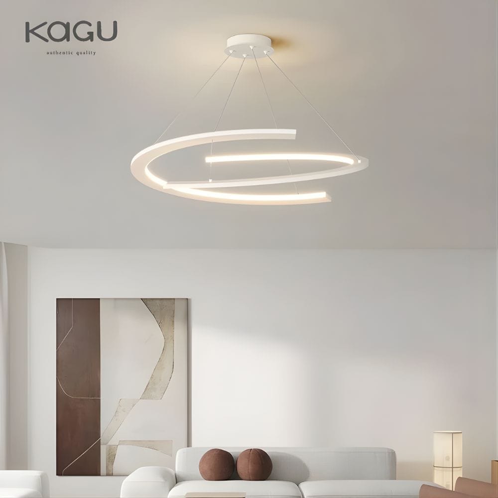 Lustre Salon Moderne Anneaux Lumineux Blanc Blanc