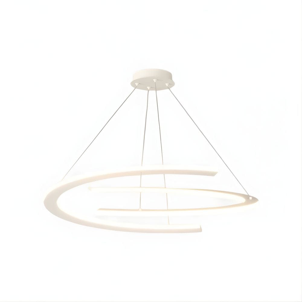 Lustre Salon Moderne Anneaux Lumineux Blanc Blanc