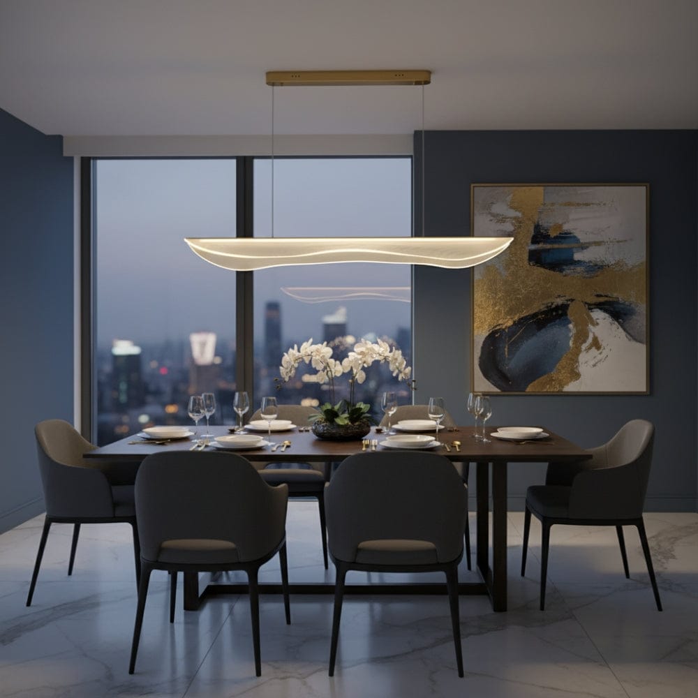 Lustre Salon Moderne Flottant Beige Image