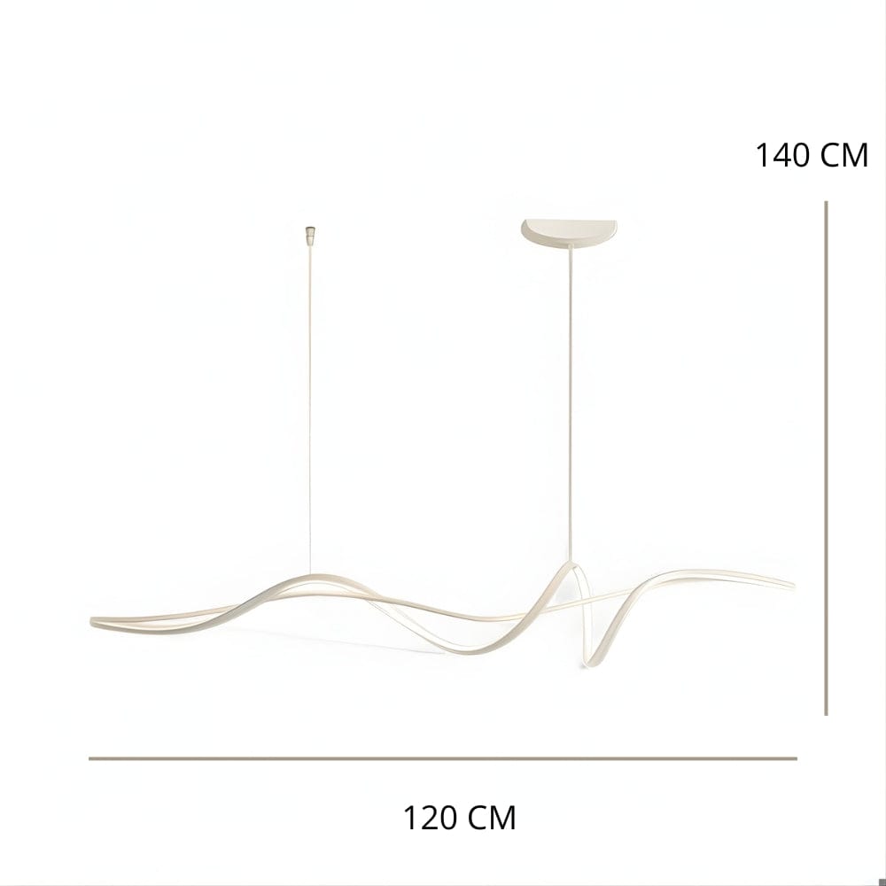 Lustre Salon Moderne Onde Blanc Blanc