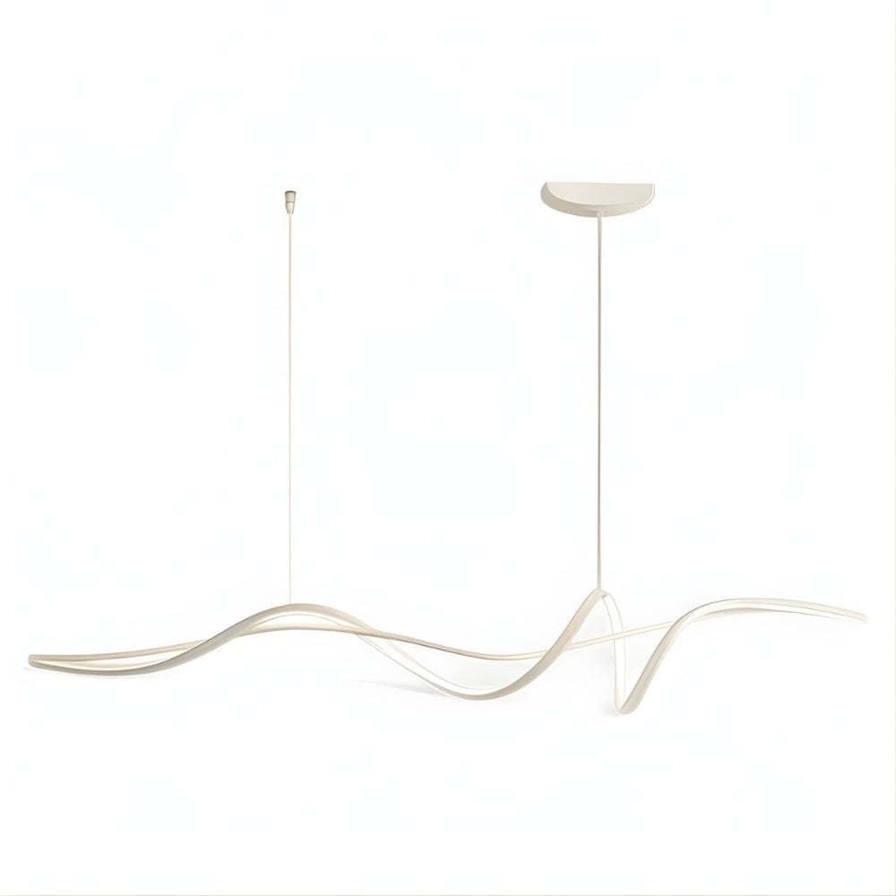 Lustre Salon Moderne Onde Blanc Blanc