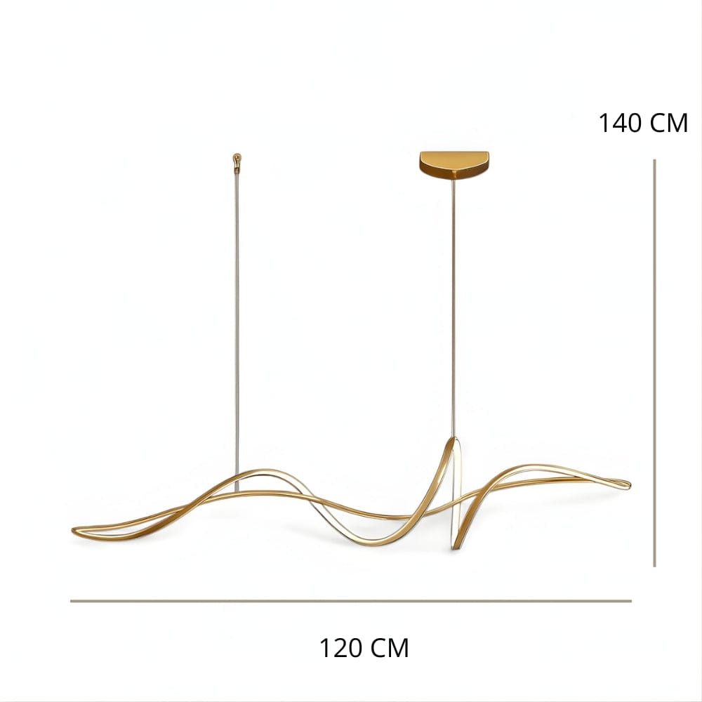 Lustre Salon Moderne Onde Doree Dorée