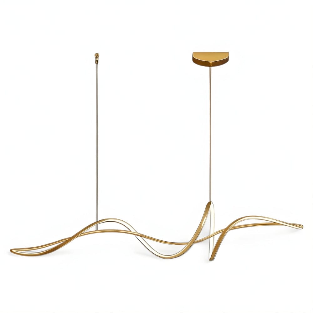 Lustre Salon Moderne Onde Doree Dorée Image