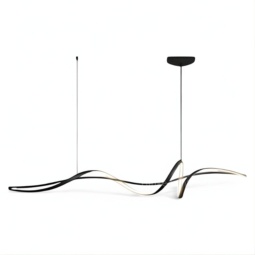 Lustre Salon Moderne Onde Noir Noir Image