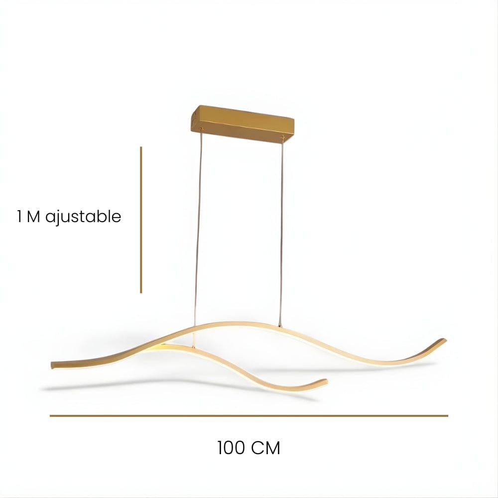 Lustre Salon Ruban Doree Dorée