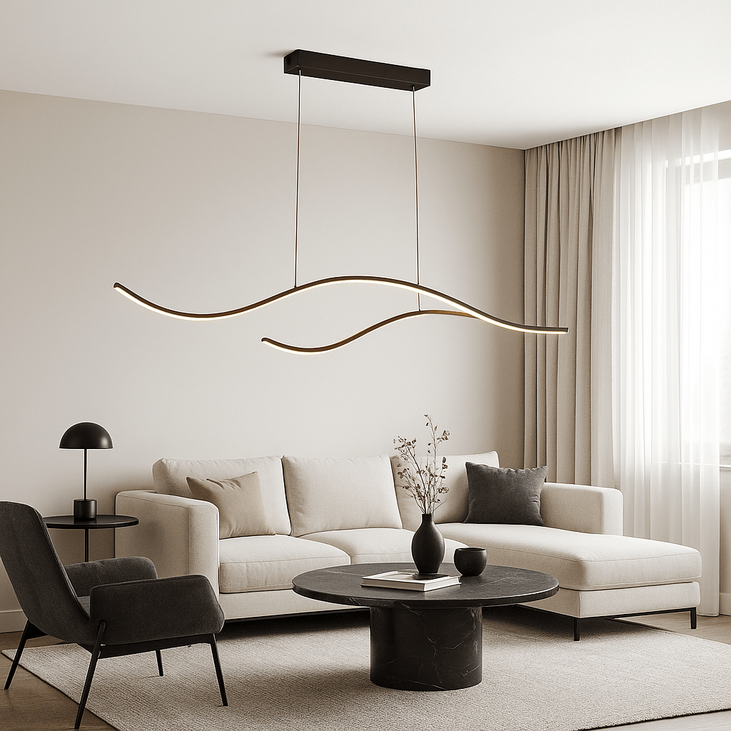 Lustre Salon Ruban Noir Noir