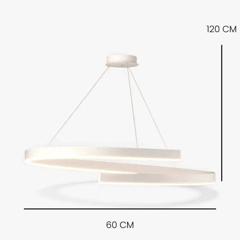 Lustre Salon Spirale Blanc Blanc