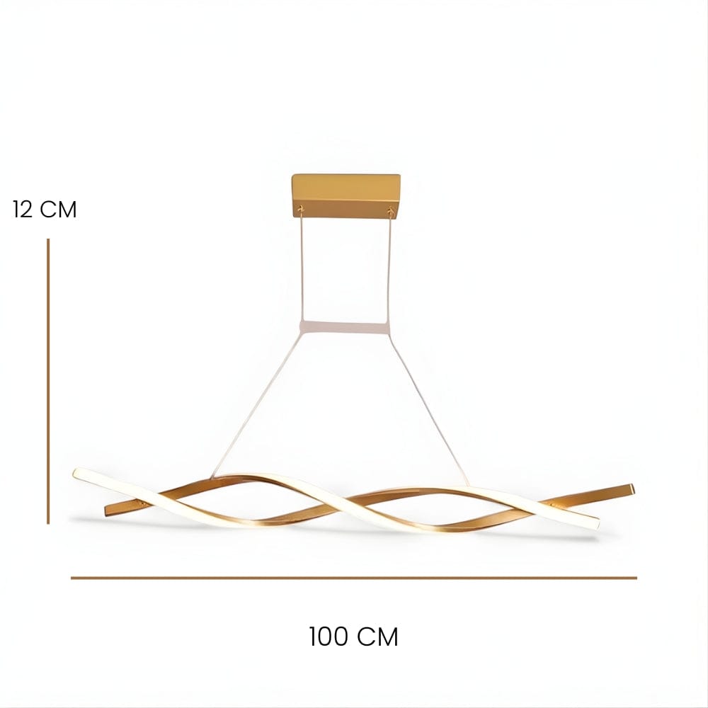 Lustre Salon Torsadee Doree Dorée