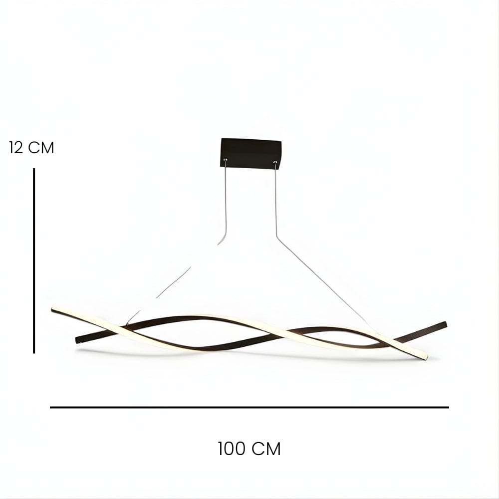 Lustre Salon Torsadee Noir Noir