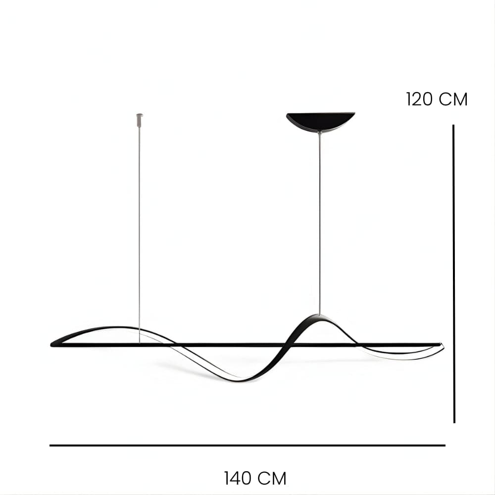 Lustre Salon Vague  Noir