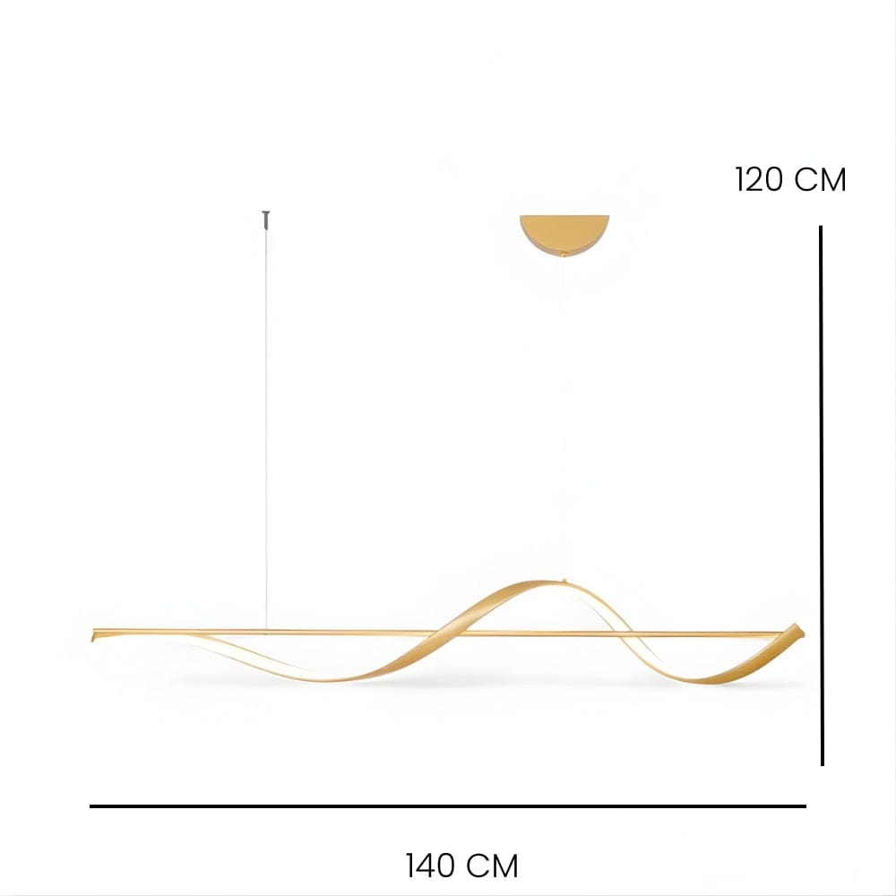 Lustre Salon Vague Doree Dorée