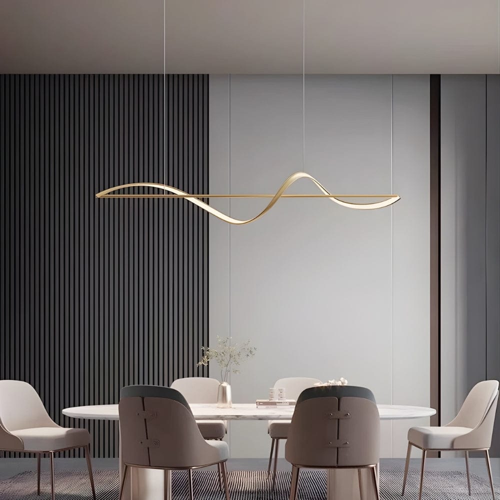 Lustre Salon Vague Doree Dorée